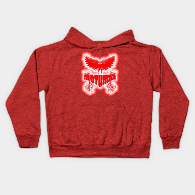 Mothman West Virginia Wing Humanoid Moth Retro Vintage Kids Hoodie by National Cryptid Society